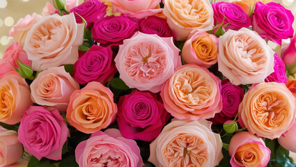 Various kinds of roses bloom beautifully.