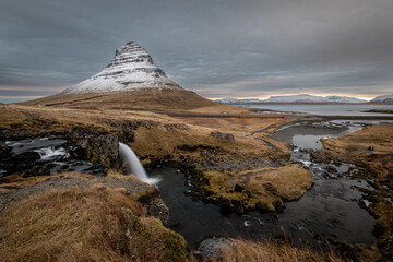 Kirkjufellsfoss in a moody day