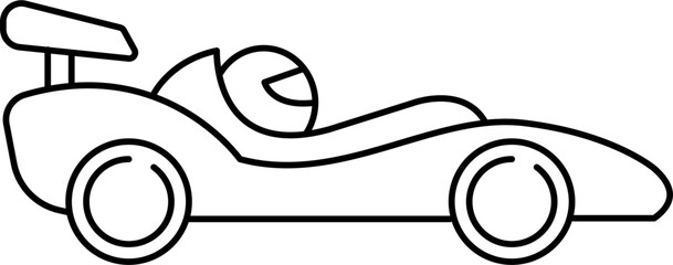 Obraz premium racing car icon outline illustration vector