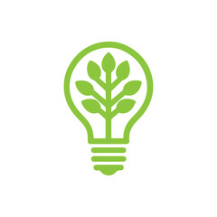 Light bulb ecology concept icon