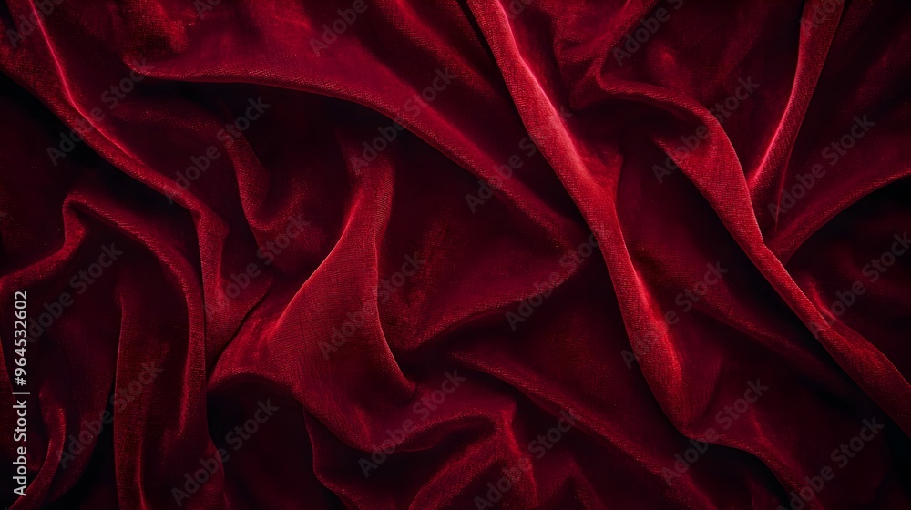 Poster luxurious deep red velvet texture with centered empty space for copy