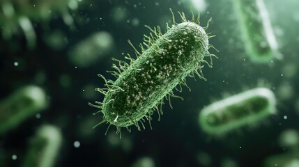 Fototapeta premium Animated germs with clear background and copy area