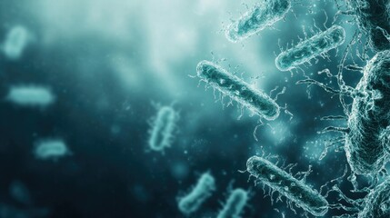 Bacteria on a transparent background with visible text space