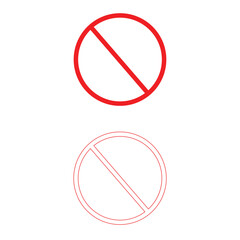 No Sign Icon set. Crossed Circle Vector Design. no parking symbol, no entry symbol footage 4k motion graphics, isolated on transparent background, Editable vectors. Mark prohibited. Icon symbol ban.