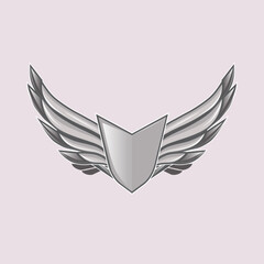 Wings robot logo vector illustration