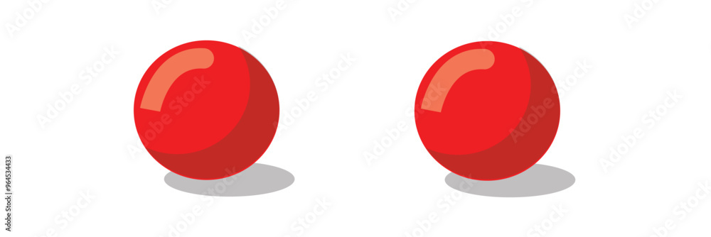 Poster shiny red spheres, like 3d push buttons, isolated on a white web design