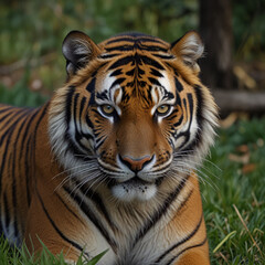 Obraz premium Majestic Bengal Tiger Roaming in the Wild Jungle