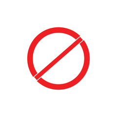  Prohibited circle red & black sign icon. Ban Sign icon vector illustration. Red & black circle with cross line symbol. Caution frame symbol. Forbidden stop sign.