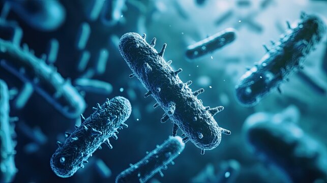 Detailed image of bacteria with ample space for information