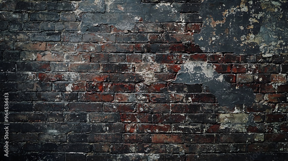 Poster rustic brick wall backdrop with worn edges for versatile use