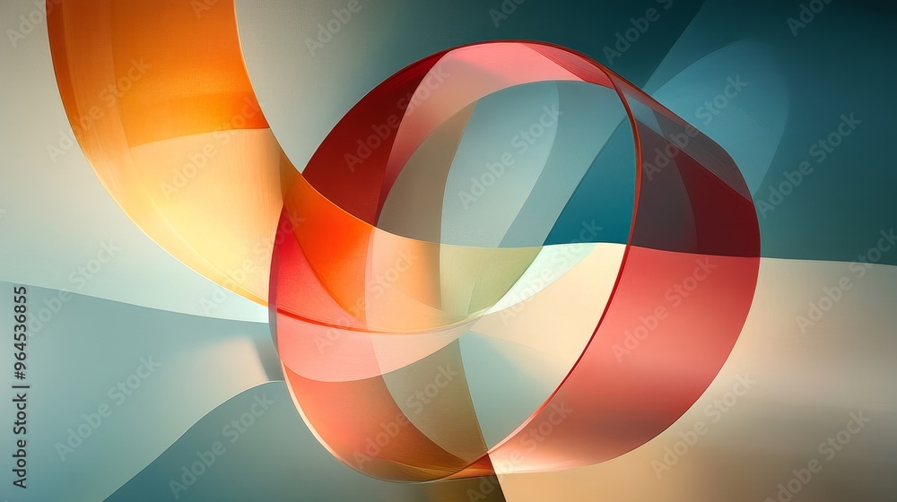 Poster a vibrant abstract illustration featuring a dynamic interplay of colorful swirls and shapes. the com