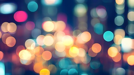 Mesmerizing Blurred City Lights at Night with Vibrant Bokeh Effect