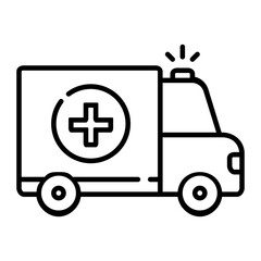 ambulance line icon © mamia
