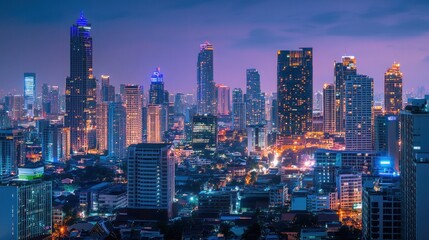 Obraz premium Bangkok Skyline at Night