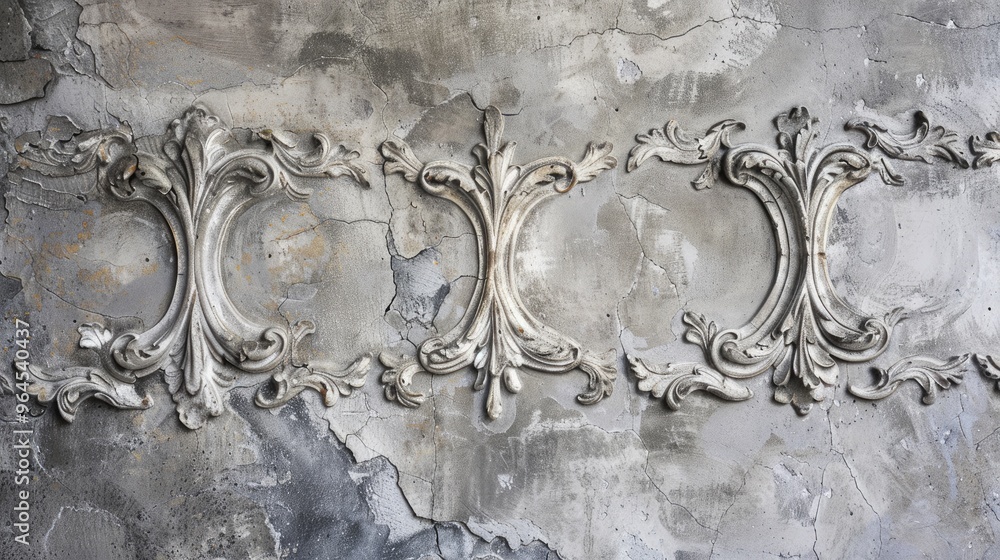 Wall mural decorative venetian stucco with a gray texture for backdrops