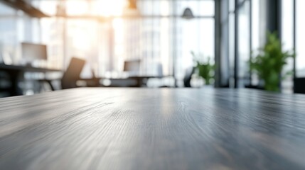 Empty Wooden Desk in an Office Setting