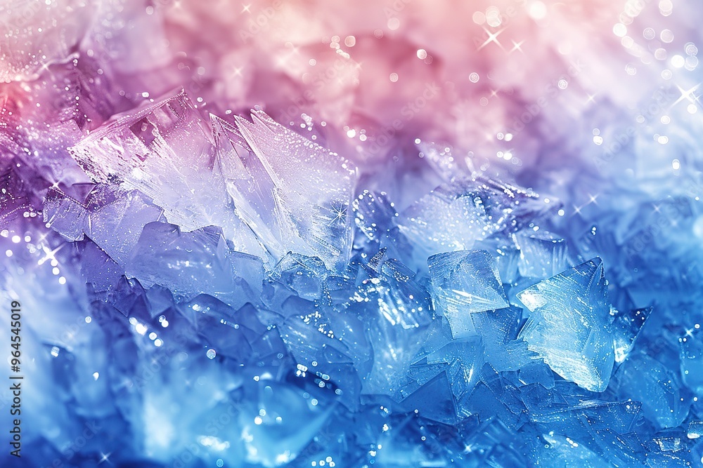 Poster winter-themed background with fragmented ice textures smooth gradients and light sparkle backdrop