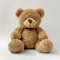 Fototapeta premium A cute teddy bear front view isolated on a white background