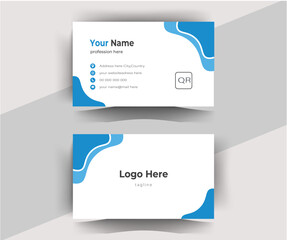 Blue Corporate Business Card Layout. editable vector design.