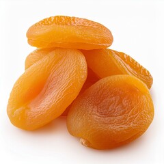several dried apricots alone, isolated on white background