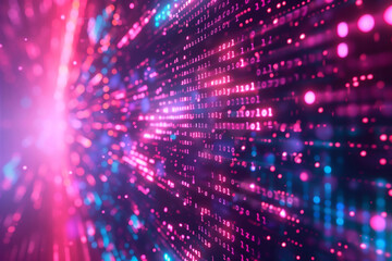 Obraz premium Abstract background of coding sequences flowing across a screen, illustrating a scene of digital security measures in action, captured in majestic, vivid color for an epic advertisement