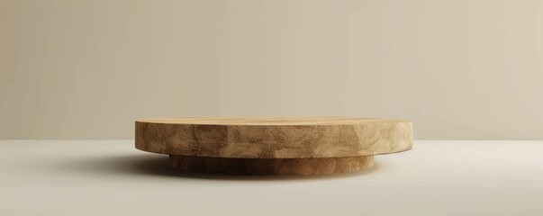 Mockup of a podium with a wooden base.