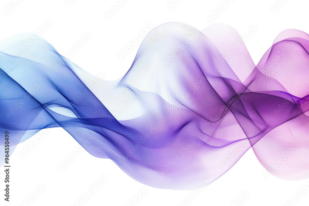 Poster abstract gradient wave pattern with violet and blue hues, offering a sense of fluidity and movement 