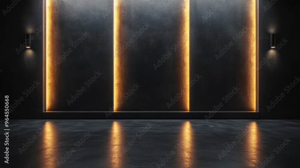 Poster sleek black business background with soft lighting and gradient transitions