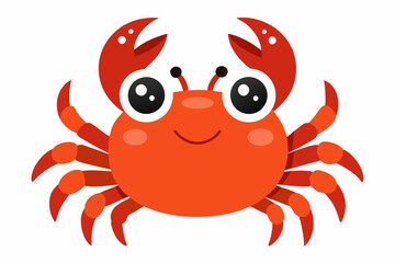 Crab cartoon isolated on white on white background vector art illustration