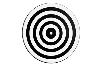 Black and white concentric circles creating a hypnotic target pattern on a clean transparent background. perfect for abstract designs and projects.
