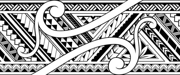 Polynesian style seamless tattoo
