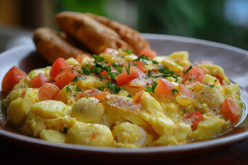 Authentic Jamaican Ackee and Saltfish with Fried Dumplings