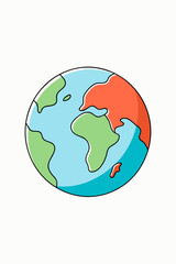  A simple and colorful illustration of the Earth, perfect for representing our planet in a variety of projects. Use this graphic for environmental campaigns, educational materials.