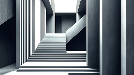 Obraz premium an image of a minimalistic abstract architecture with clean lines, simple geometric shapes, and a monochromatic color palette to create a sleek and sophisticated composition.