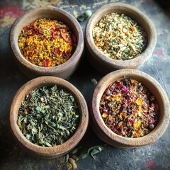 spices in bowls
