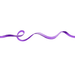 Seamless silk ribbon in purple color as a symbol of World Prematurity Day,alzheimer's day, cancer day, epilepsy and caregivers day. Watercolor illustration isolated on white background