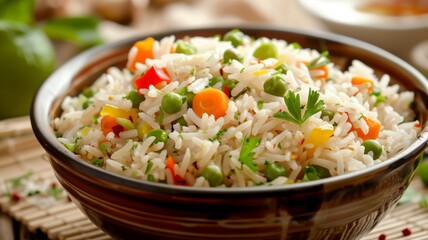 Colorful vegetable fried rice