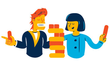 Man and woman playing a game