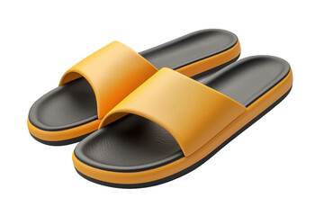 High-quality yellow sandals with a sleek black sole, perfect for casual wear and comfortable use. Ideal for summer activities and beach outings.