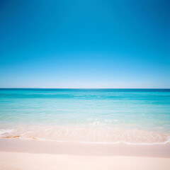 Obraz premium Serene Tropical Beach with Clear Blue Water and Sky