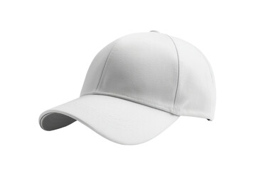 Fototapeta premium Isolated white baseball cap on a transparent background, perfect for branding and merchandise design.