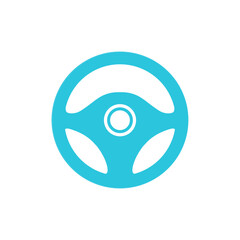 Car Steering Wheel icon. Isolated on white background. From blue icon set.