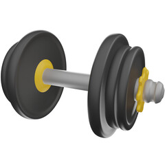 3D Render of a Dumbbell, Ideal for Fitness, Gym, and Workout-Themed Designs. Clipart for Exercise, Strength Training, and Active Lifestyle Content.
