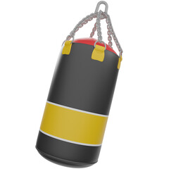3D Render of a Punchbag, Perfect for Fitness, Boxing, and Workout Designs. Clipart for Gym Equipment, Martial Arts, and Strength Training Content.