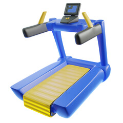 3D Render of a Treadmill, Ideal for Fitness and Gym-Themed Projects. Clipart for Exercise Machines, Running Workouts, and Active Lifestyle Designs.