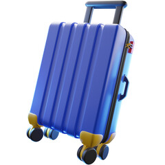 3D Render of Travel Luggage, Perfect for Vacation, Travel, and Adventure-Themed Designs. Clipart for Suitcases, Trips, and Travel Gear.