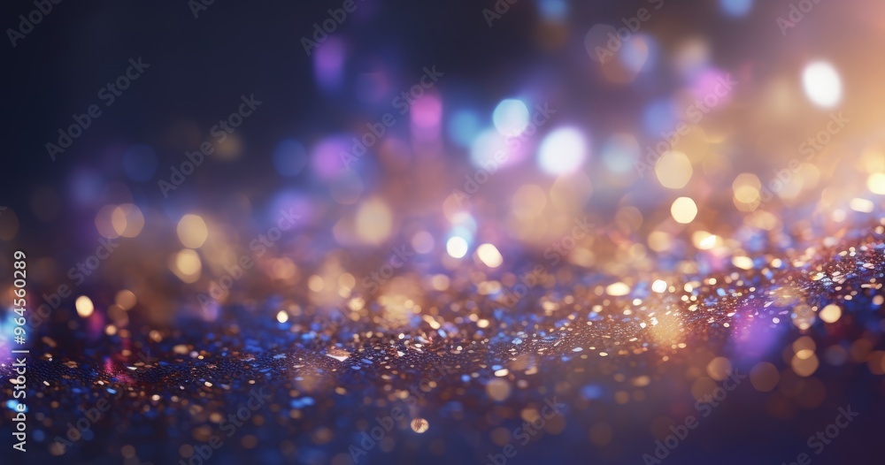Poster a shimmering background of colorful bokeh lights and glitter, creating a festive and magical atmosph