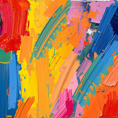 Fototapeta premium Multicolor Abstract Paint on Canvas