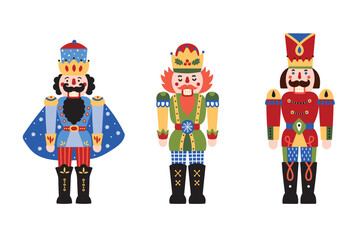 Cute Nutcracker on a transparent background. Vector illustration.
