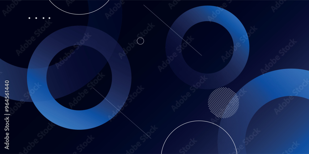 Wall mural minimal geometric background. blue elements with fluid gradient. cool background design for posters.